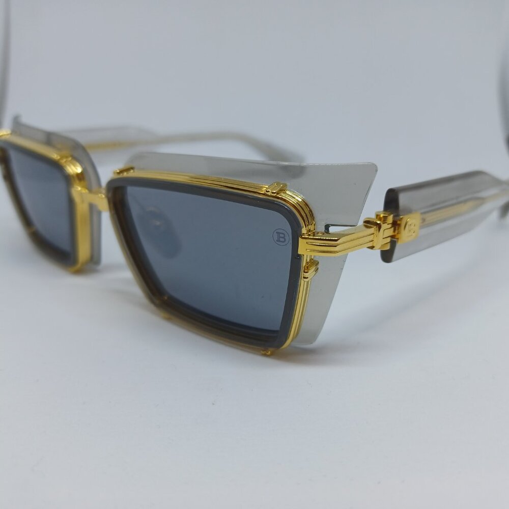 Balmain BPS-130B-52 Sunglasses Grey / Gold Cat.3 — Brand New